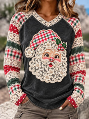 Women's Santa Claus V-neck T-shirts