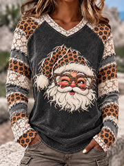 Women's Santa Claus V-neck T-shirts
