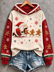 Women's Funny Christmas Gingerbread Man Art And Then I Just Snapped Hoodie