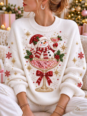 Women's Cute Christmas Cute Snowman Sweater
