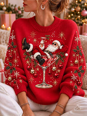 Women's Cute Christmas Cute Santa Claus Sweater