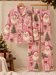 Women's Christmas Santa Print Pajama Set