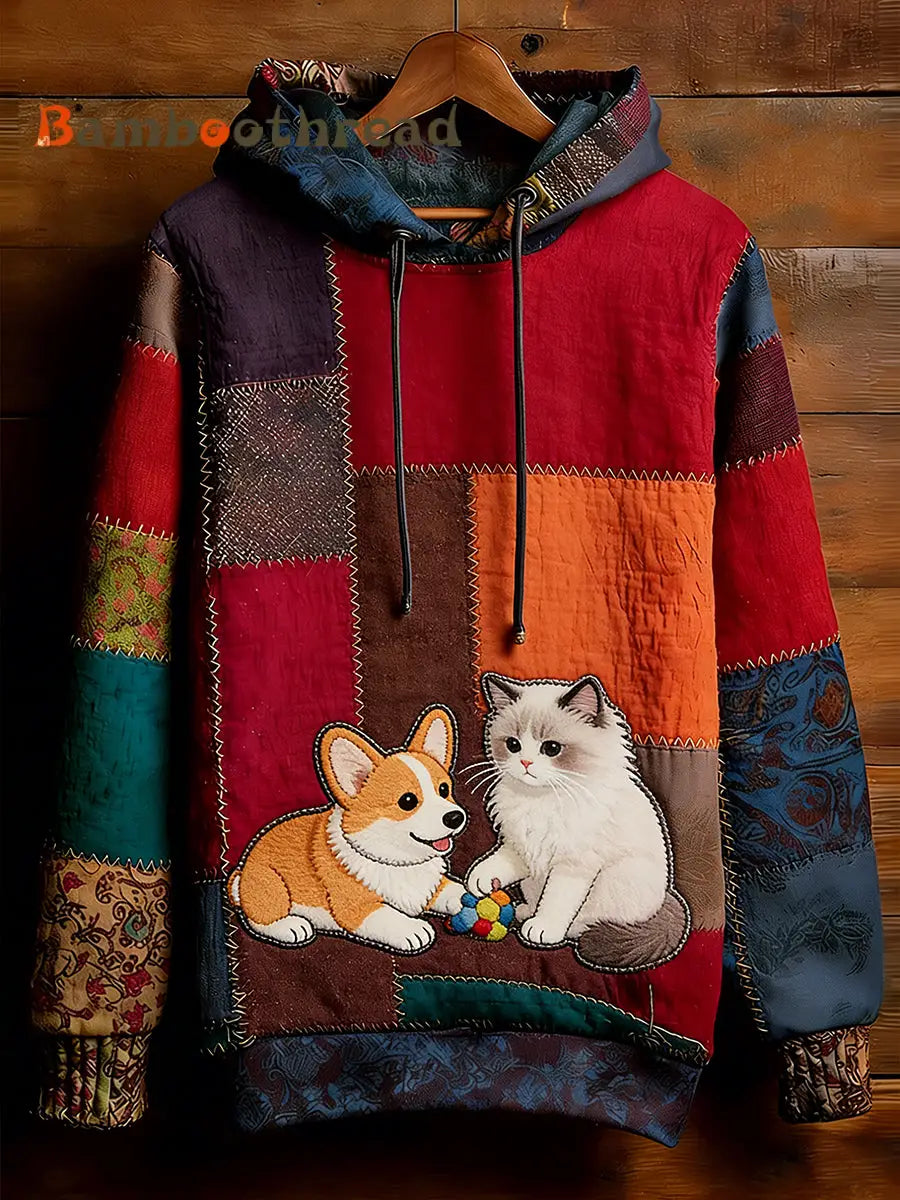 Unisex Retro Animal Art Print Comfortable Casual Sweatshirt A / S