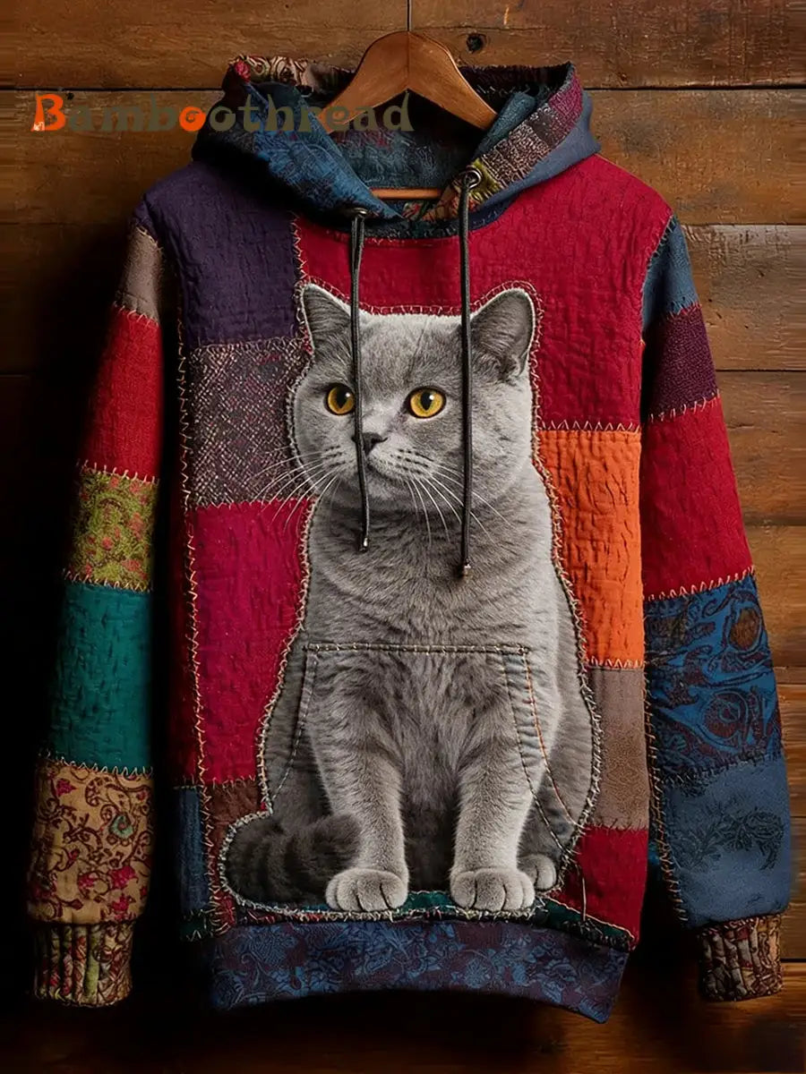 Unisex Retro Animal Art Print Comfortable Casual Sweatshirt A / S