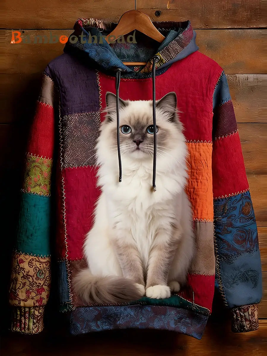 Unisex Retro Animal Art Print Comfortable Casual Sweatshirt A / S