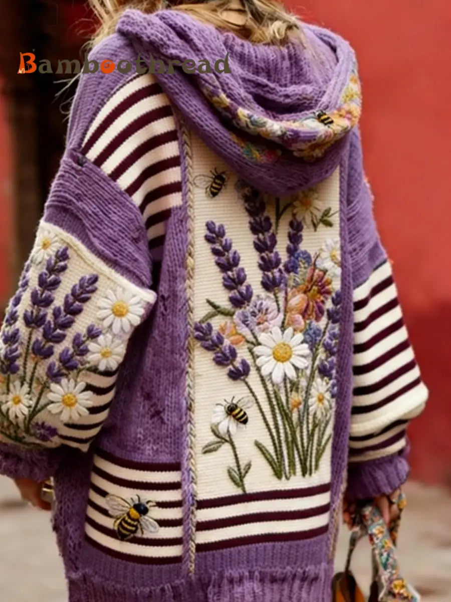 Women’s Alzheimer’s Disease Prevention and Control Campaign: Floral Button-Up Hooded Sweater Purple / S