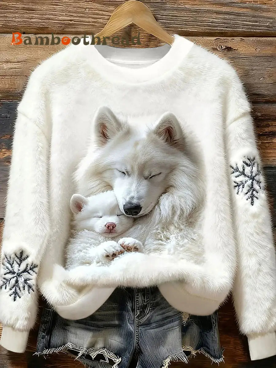 Women’s Animal Art Print Casual Top White / S