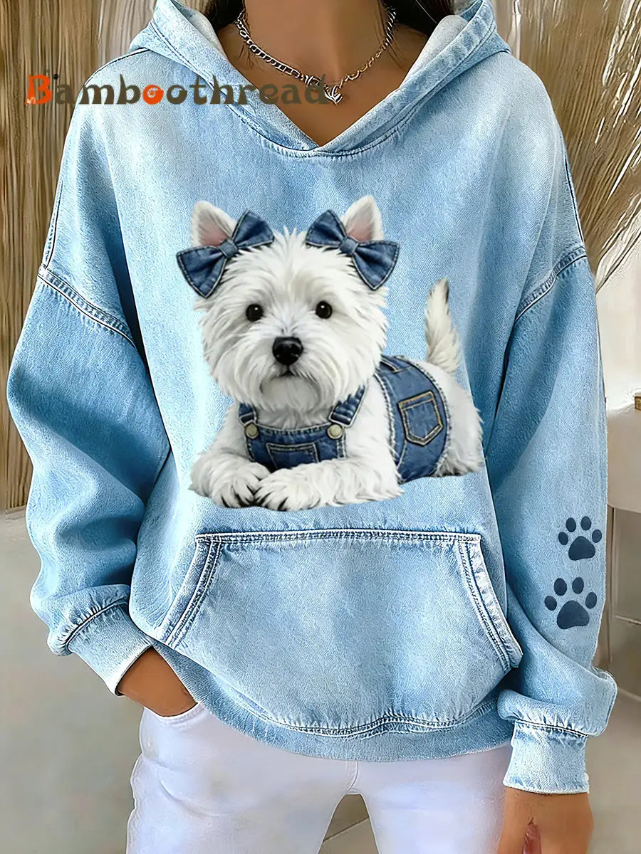 Women’s Animal Lovers Dog Print Hoodie As picture / S