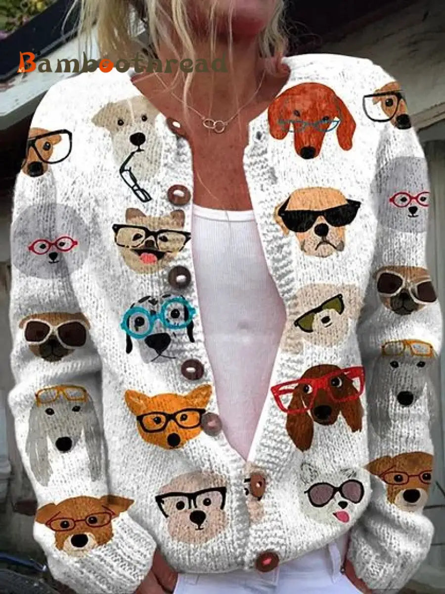 Women’s Animal Print Cardigan Sweater As picture / S