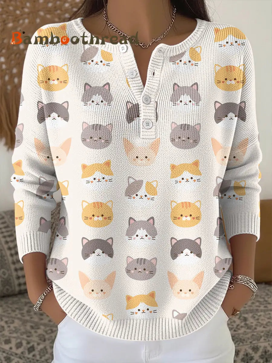 Women’s Animal Print Knit Top As picture / S