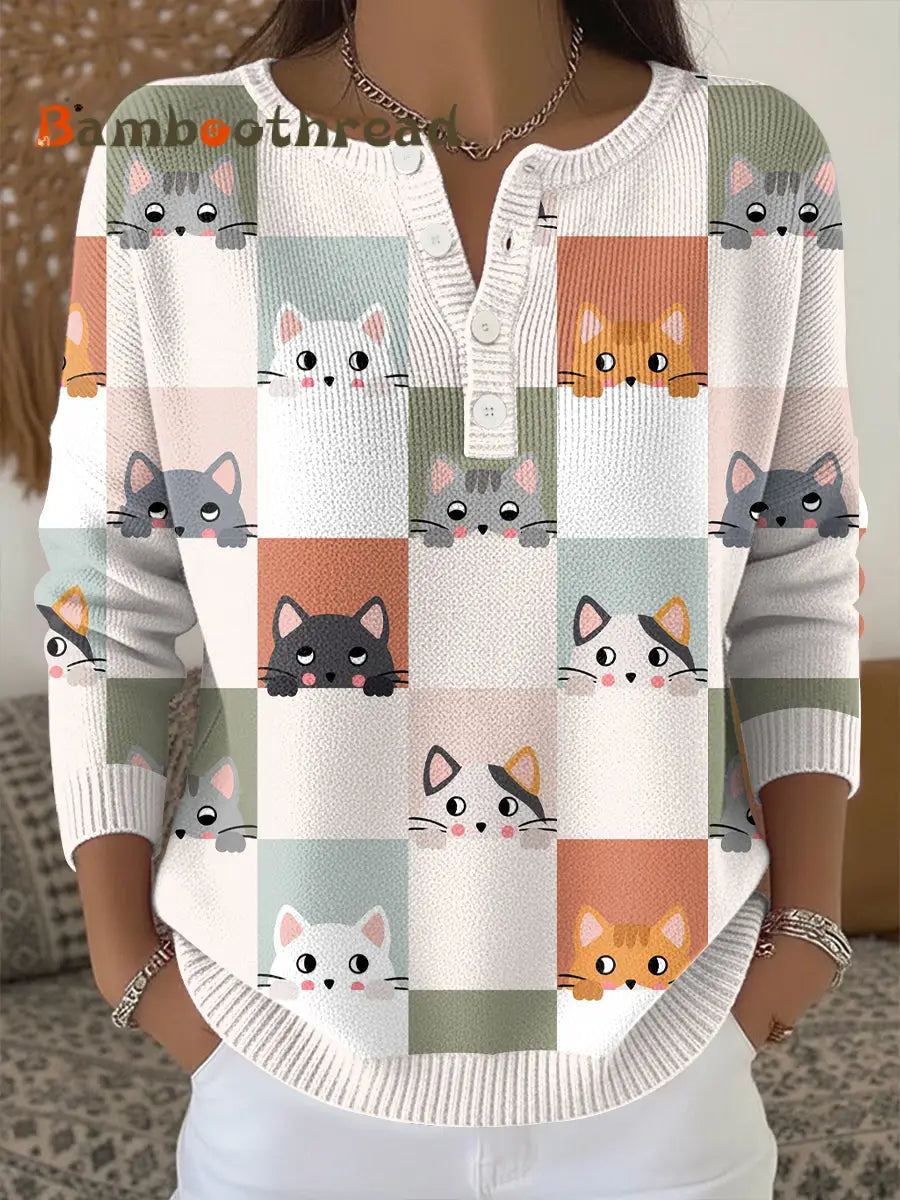 Women’s Animal Print Knit Top As picture / S