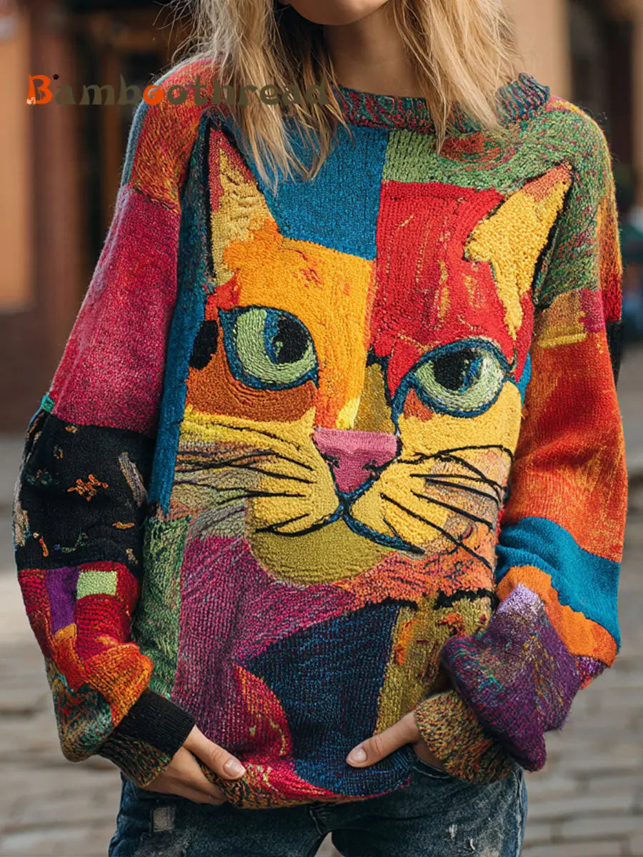 Women’s Art Cat Vintage Tops As picture / S
