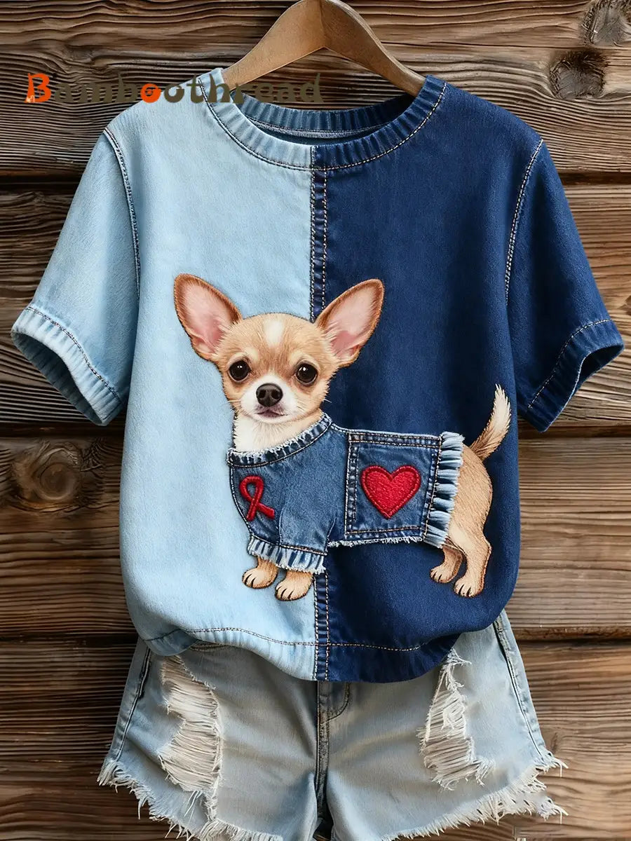 Women’s Artistic Animal Print Comfortable Knit Short Sleeve Top A / S