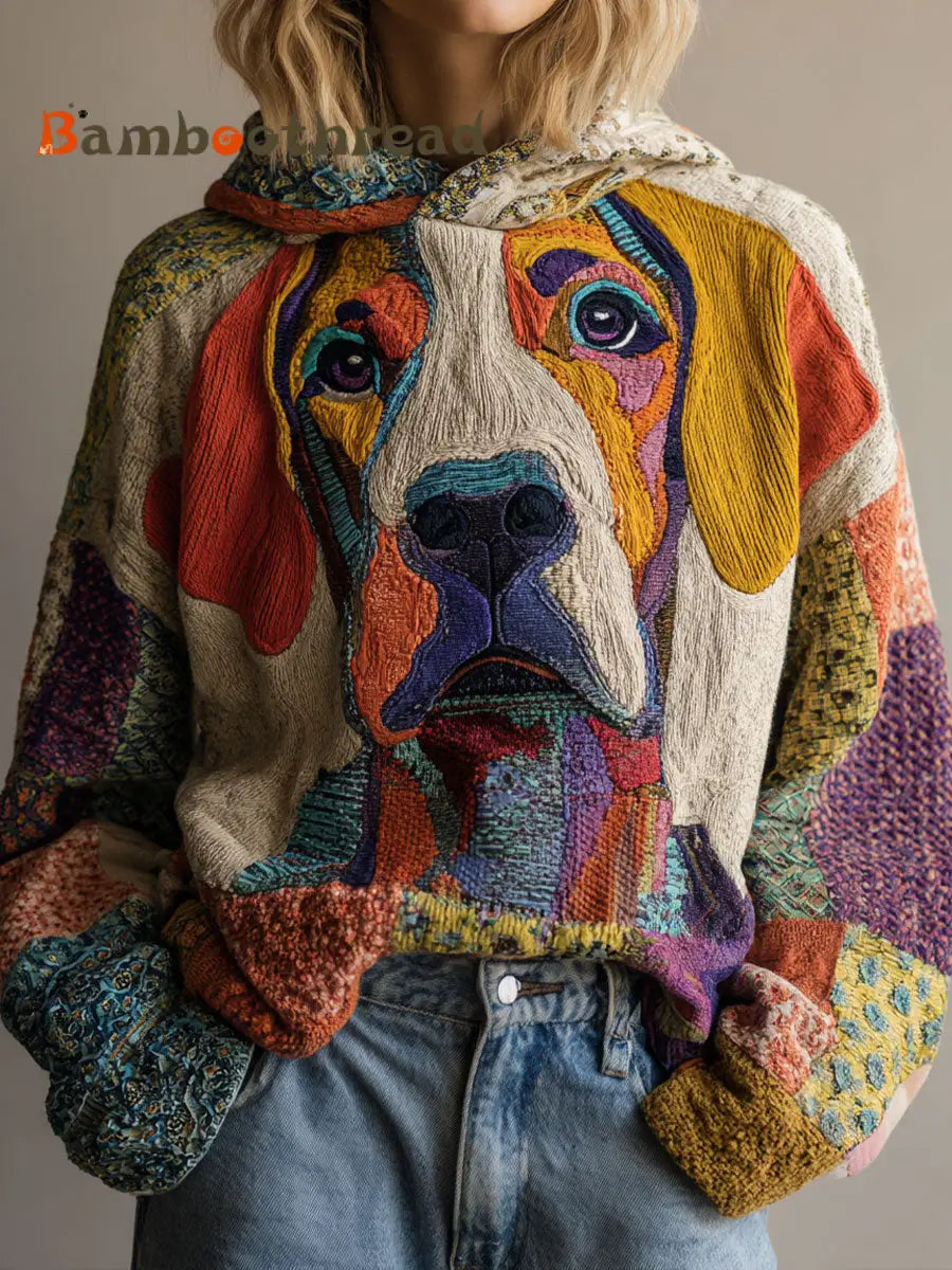 Women’s Artistic dog Vintage Tops As picture / S