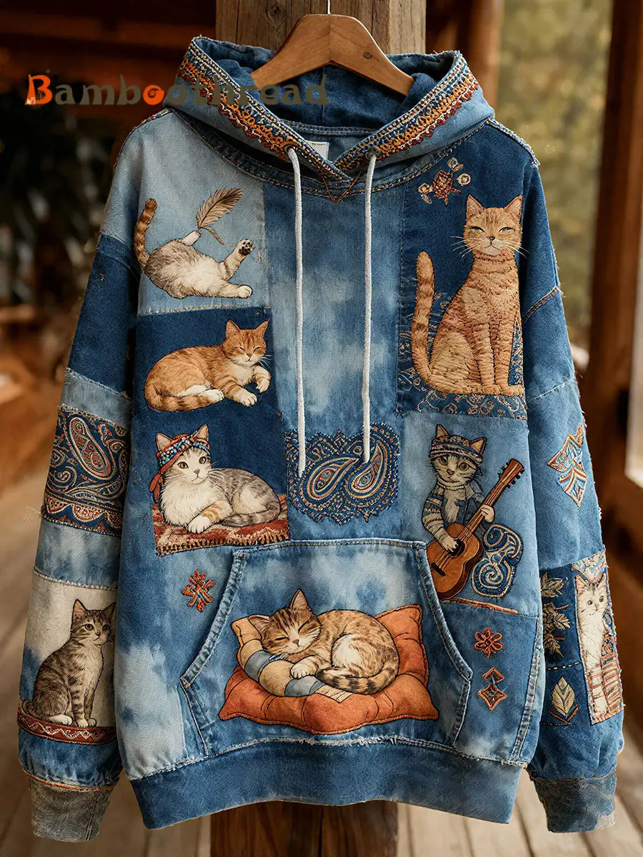 Women’s Autumn Cats Hoodies As picture / S