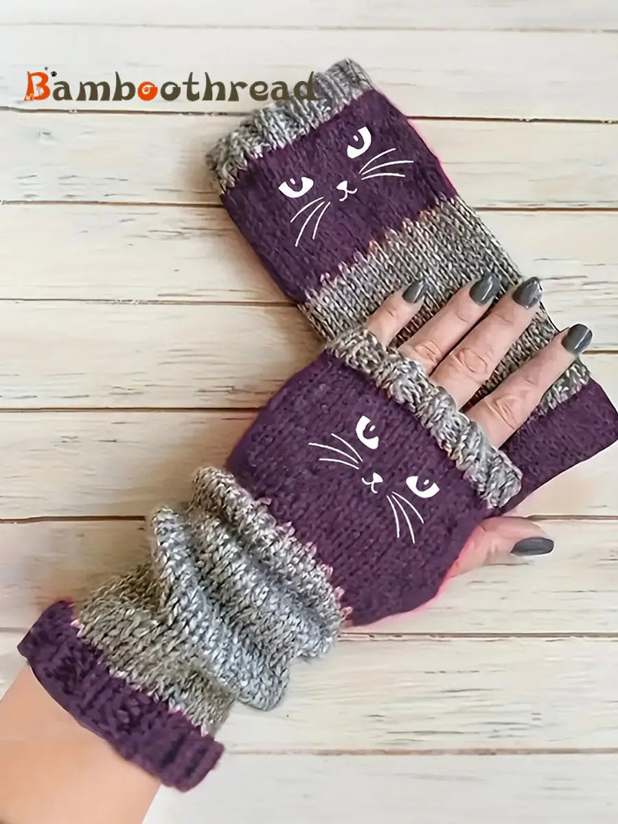 Women’s cat gloves Purple / ONE