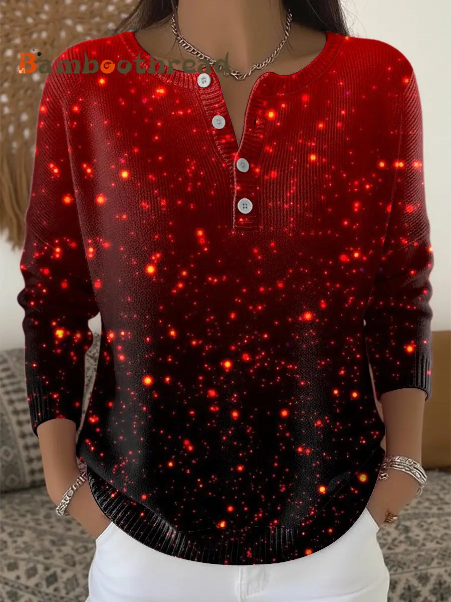 Women’s Christmas Gradient Dark Sweater Deep Red / S