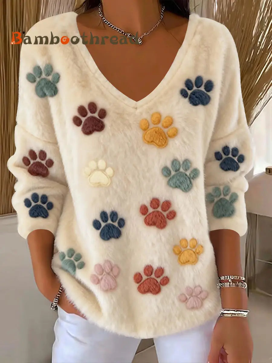 Women’s Cute Animal Art Print Casual Flannel Top As picture / S