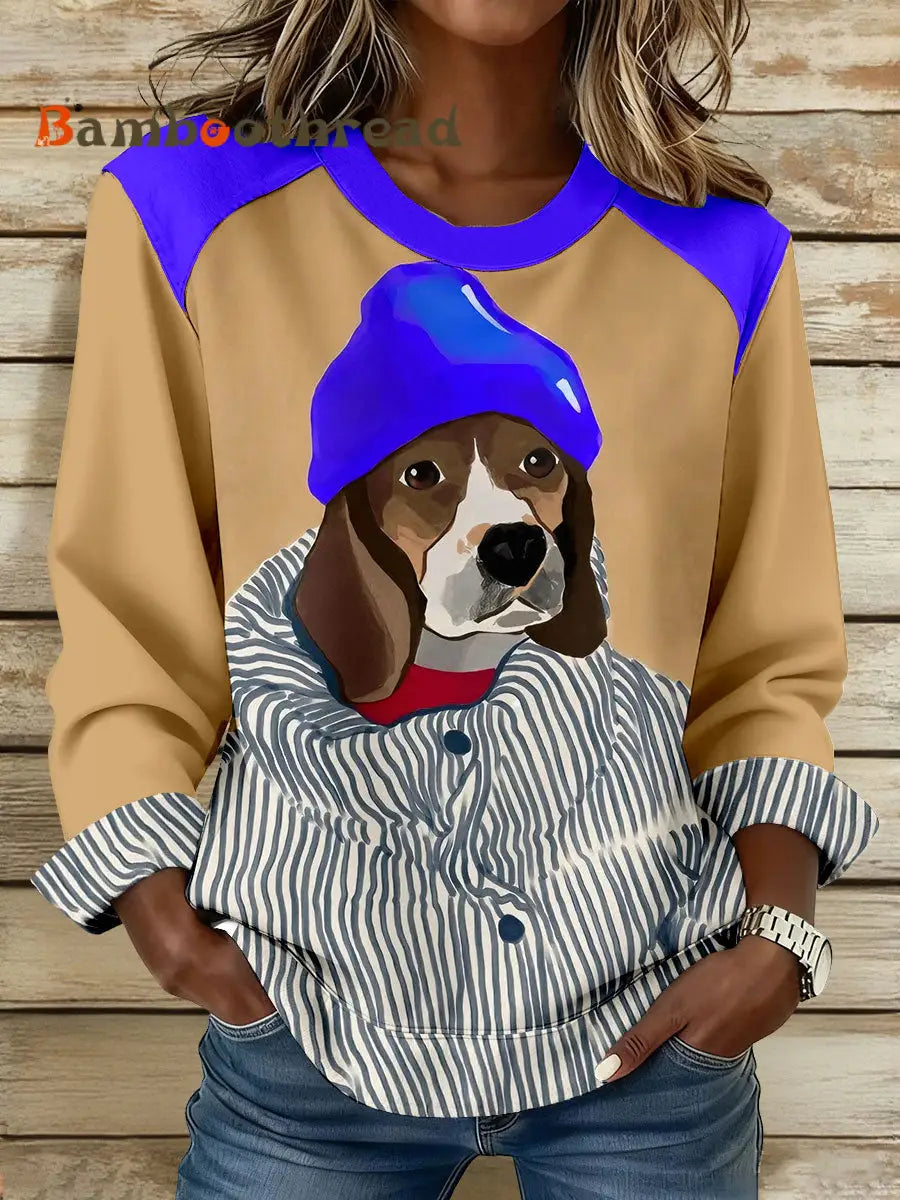 Women’s Dog Print Sweatshirts As picture / S