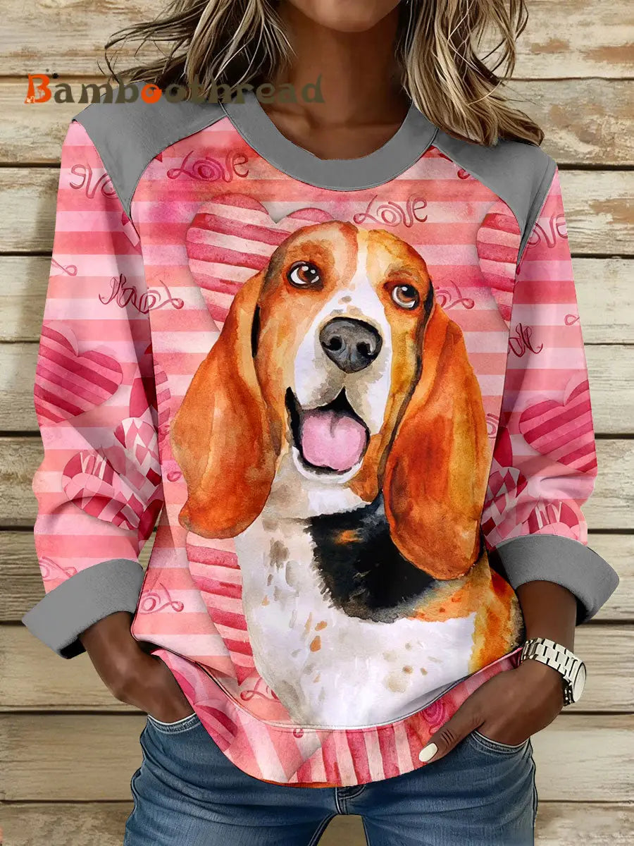 Women’s Dog Print Sweatshirts As picture / S