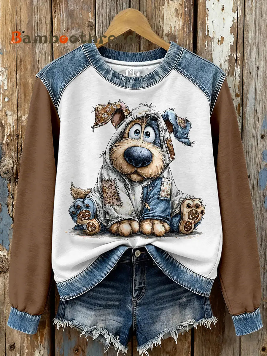 Women’s Fun Dog Print Sweatshirts As picture / S