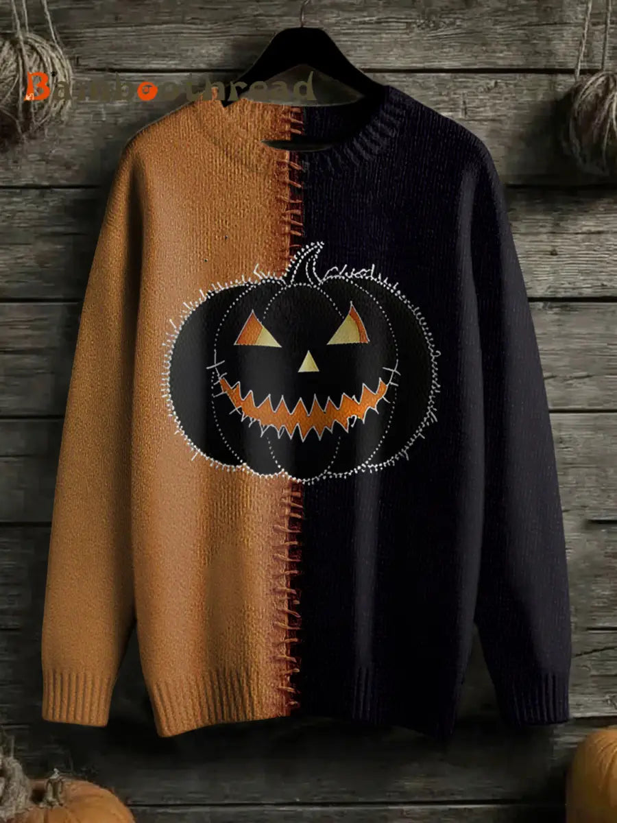 Women’s Halloween Stitched Art Print Sweater As picture / S