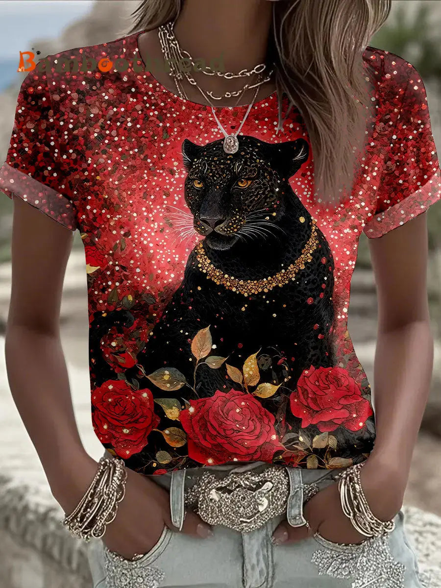 Women’s Leopard Print T-Shirts As picture / S