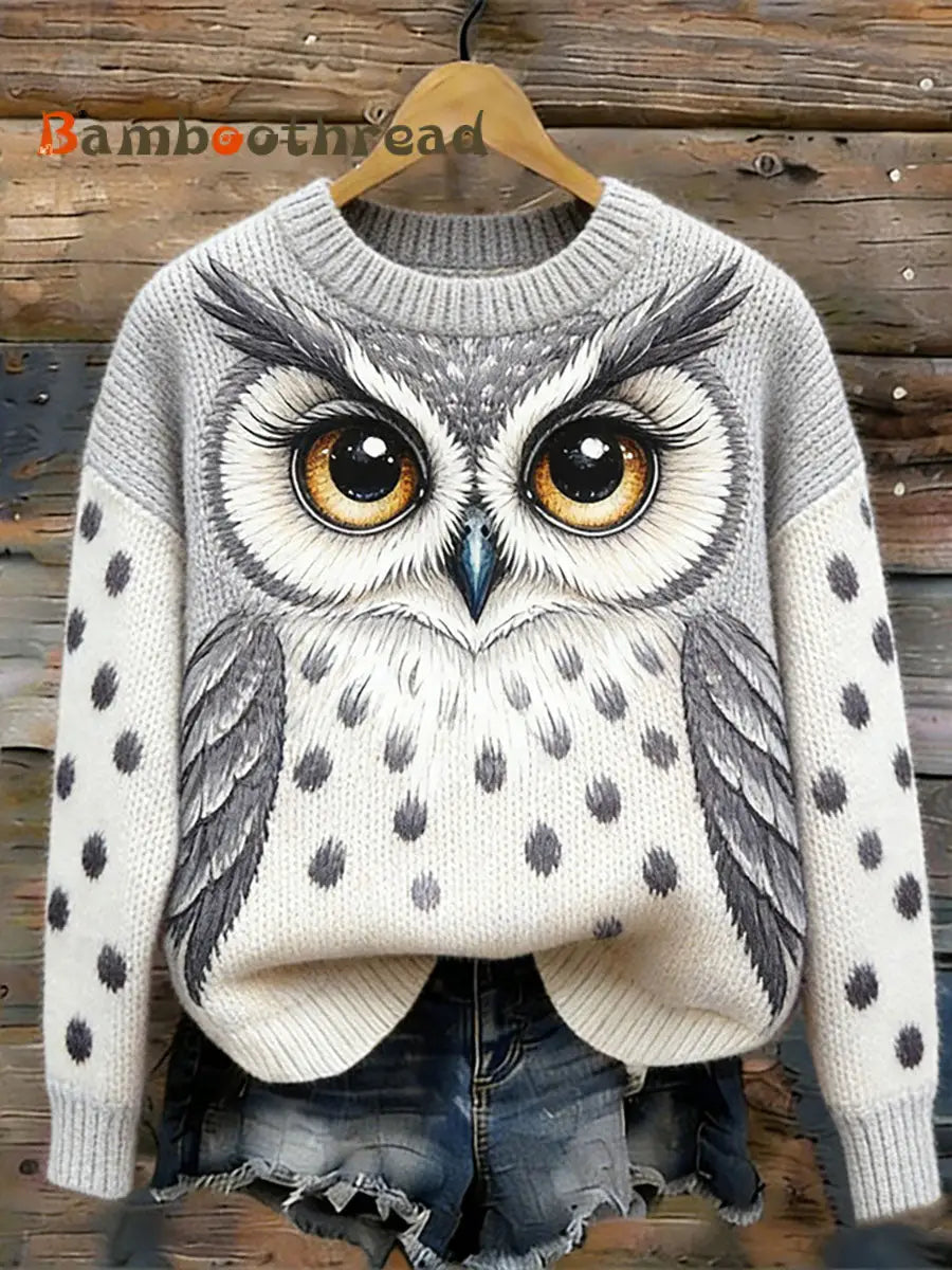 Women’s Owl Art Print Casual Top As picture / S