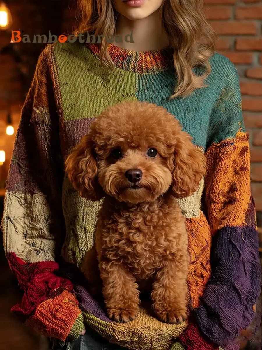 Women’s Retro Animal Art Casual Comfort Knit Top A / S