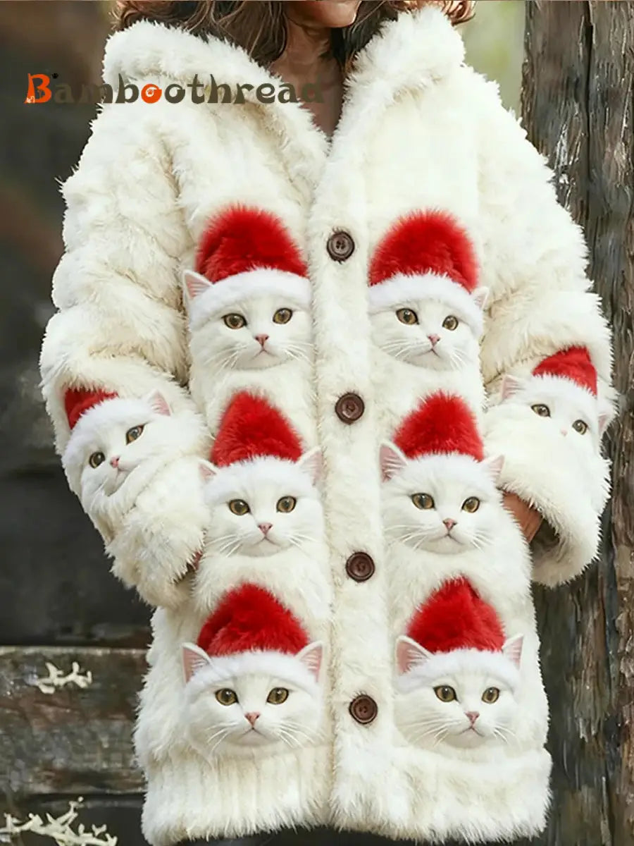 Women’s Retro Animal Art Print Comfortable Flannel Cardigan A / S