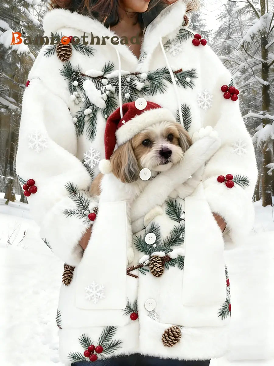 Women’s Retro Animal Art Print Comfortable Flannel Cardigan A / S