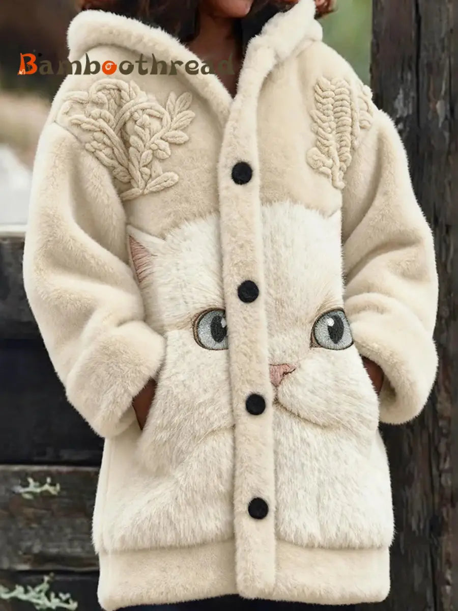 Women’s Retro Animal Art Print Comfortable Flannel Jacket A / S