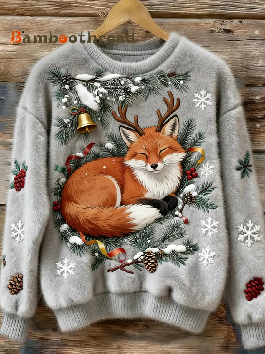 Women’s Retro Animal Art Print Comfortable Flannel Top A / S