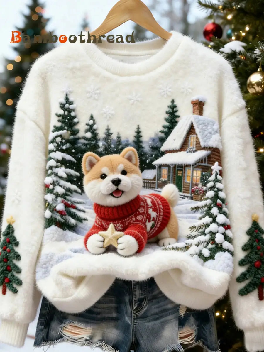 Women’s Retro Animal Art Print Comfortable Flannel Top A / S