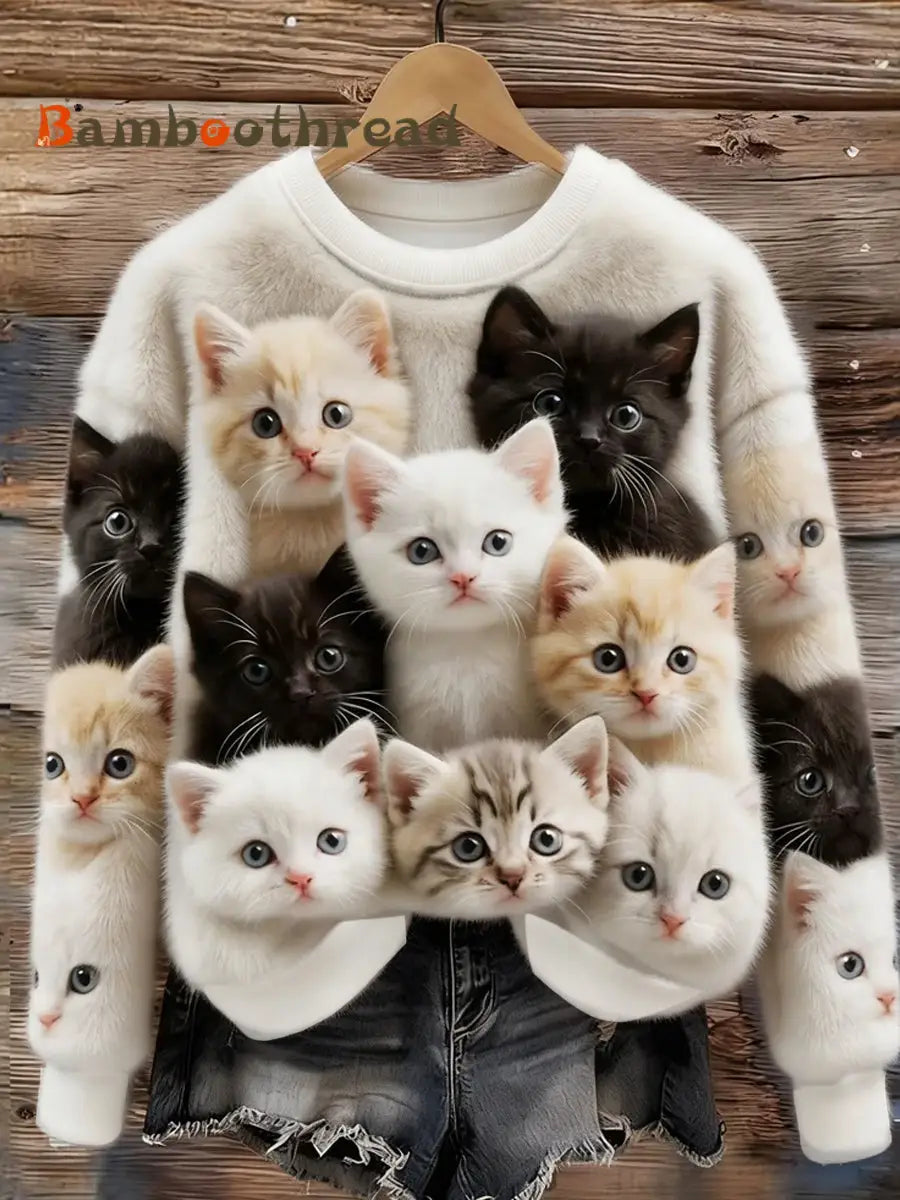 Women’s Retro Animal Art Print Comfortable Flannel Top A / S