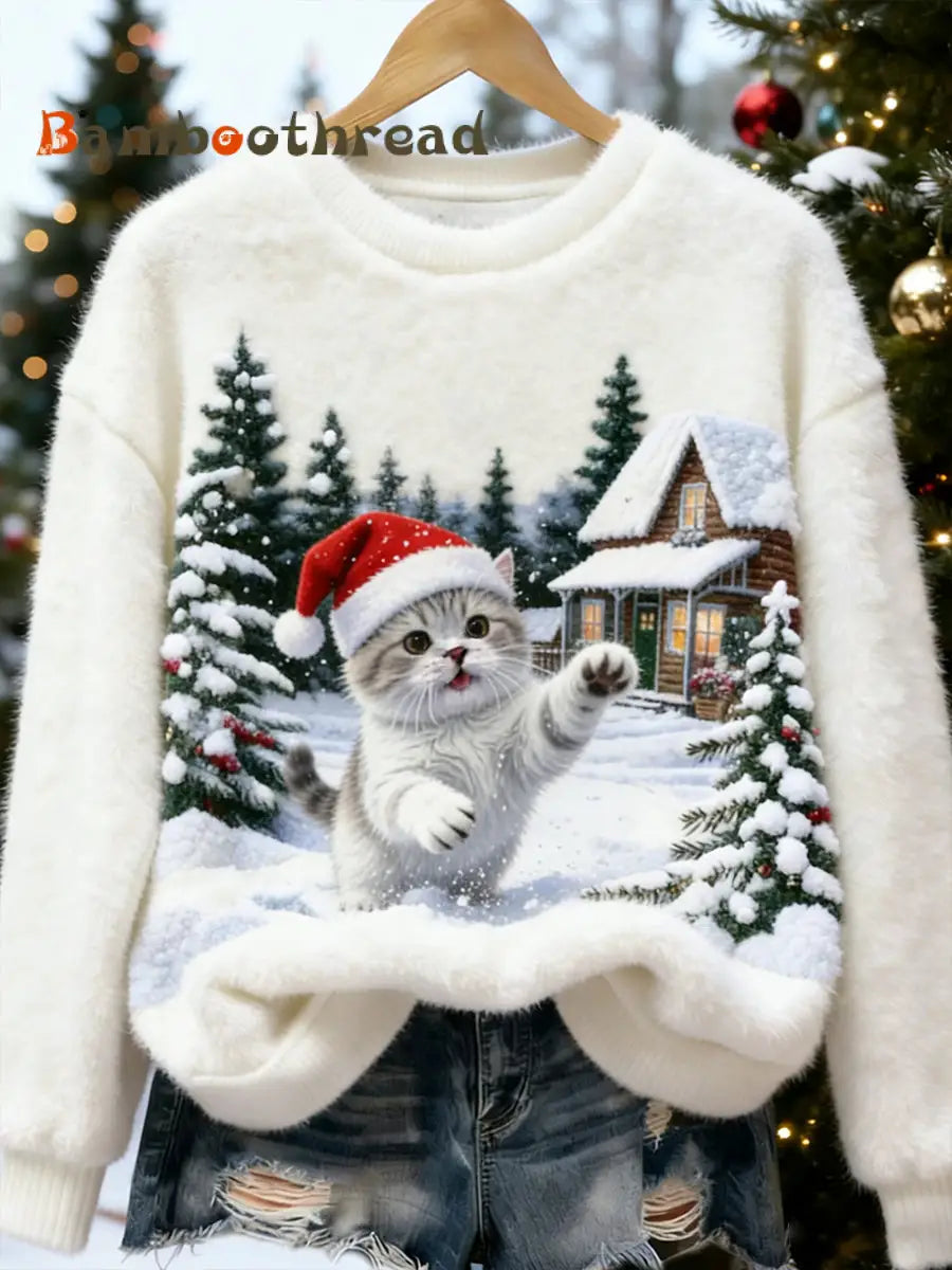 Women’s Retro Animal Art Print Comfortable Flannel Top A / S