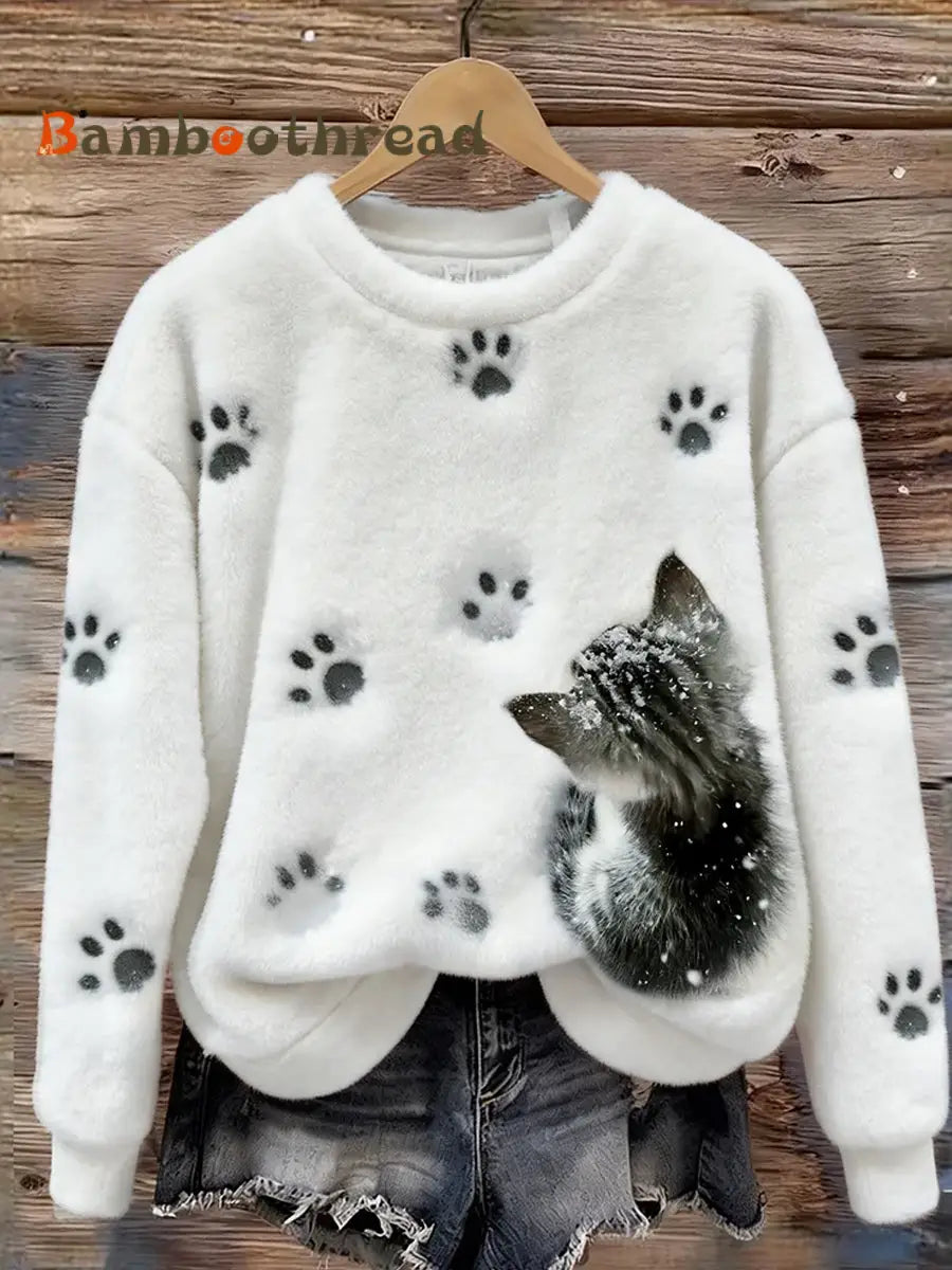 Women’s Retro Animal Art Print Comfortable Flannel Top A / S