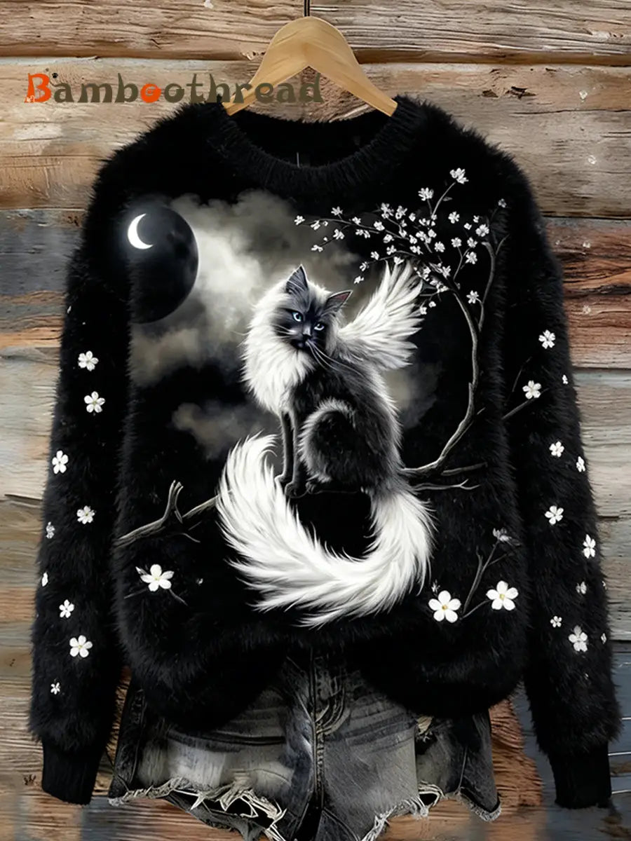 Women’s Retro Animal Art Print Comfortable Flannel Top A / S