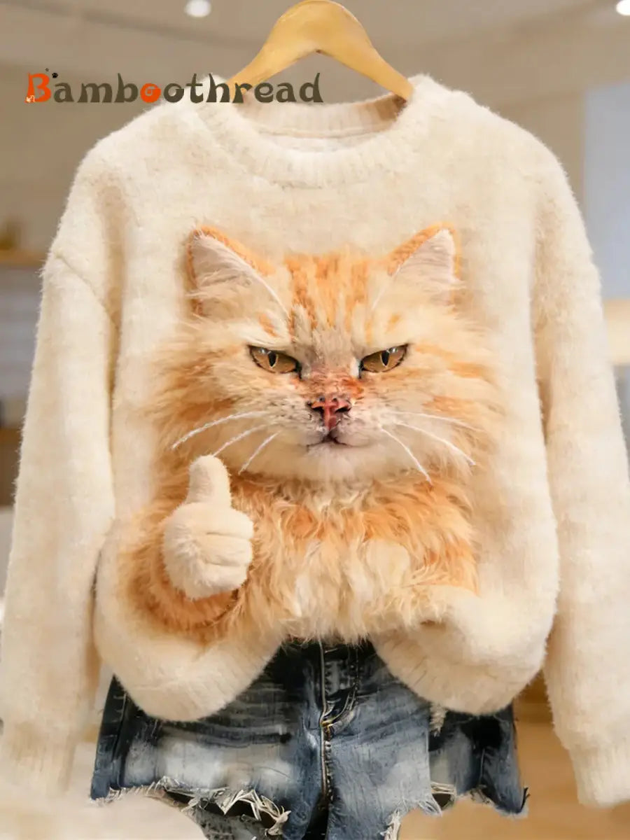 Women’s Retro Animal Art Print Comfortable Flannel Top A / S