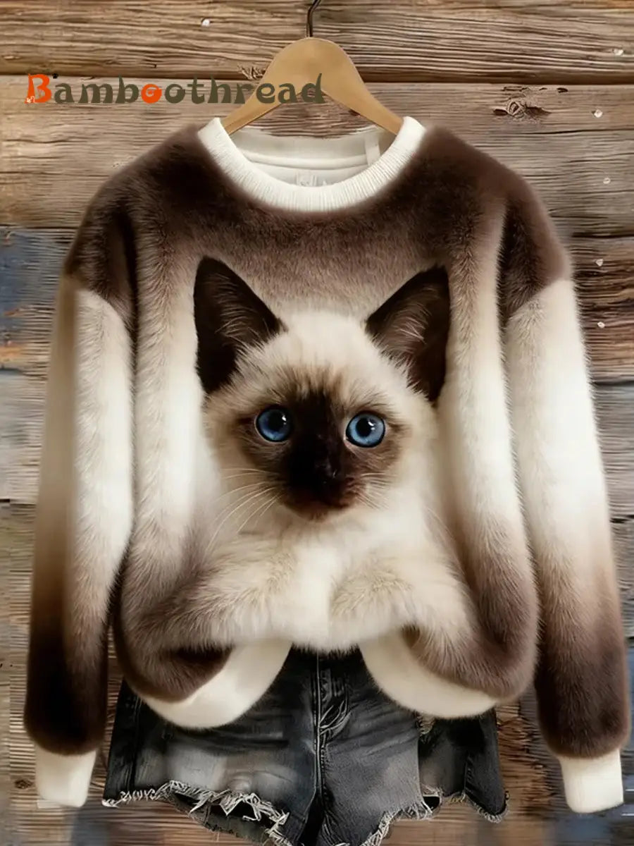 Women’s Retro Animal Art Print Comfortable Flannel Top A / S