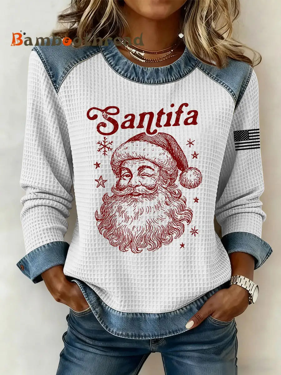 Women’s Santifa Denim Patchwork Top White / S