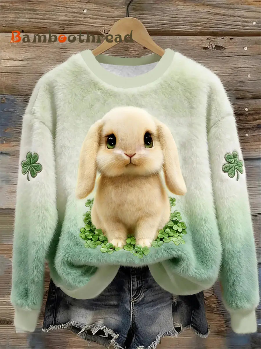 Women’s St. Patrick’s Day Animal Flannel Hoodie As picture / S