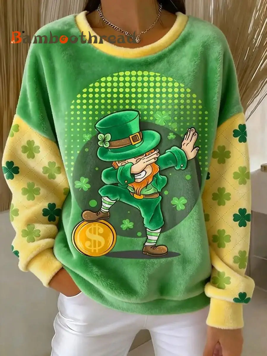 Women’s St. Patrick’s Day Printed Casual Top Green / S