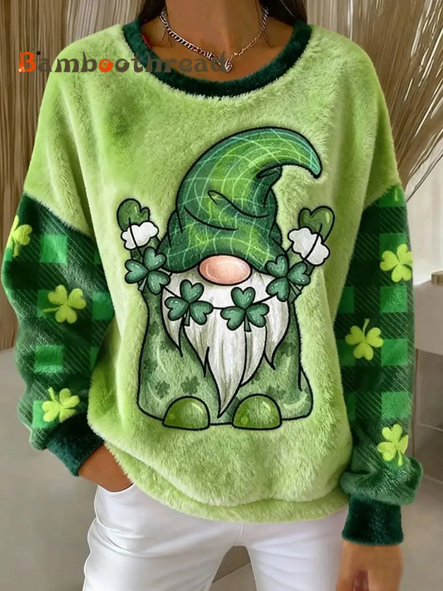 Women’s St. Patrick’s Day Printed Casual Top Green / S