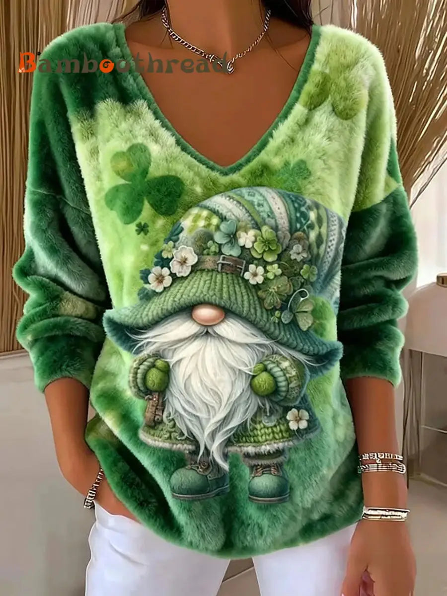 Women’s St. Patrick’s Day Printed Casual Top Green / S