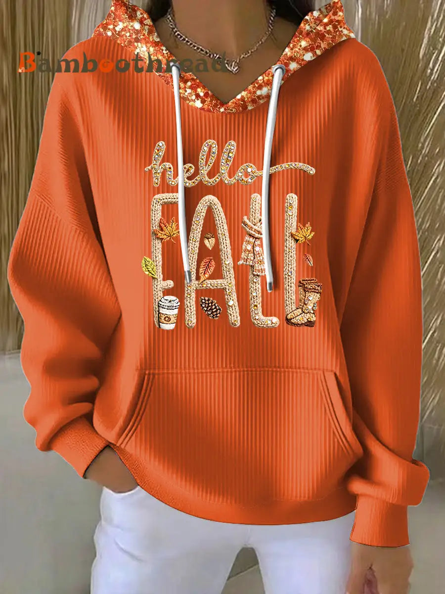 Women’s Thanksgiving Autumn Maple Leaf Casual Hoodie Multicolour / S