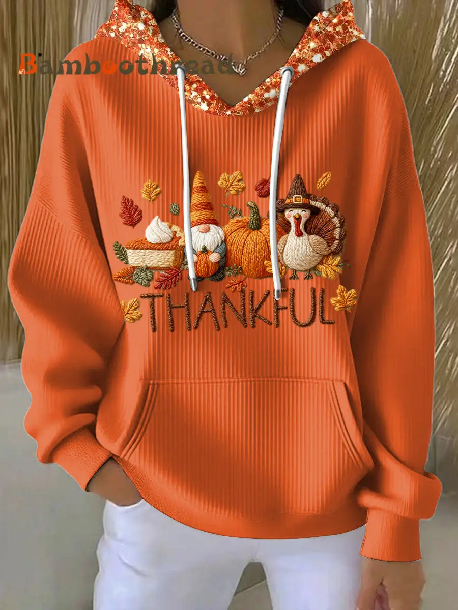 Women’s Thanksgiving Dwarf Turkey Casual Hoodie Multicolour / S
