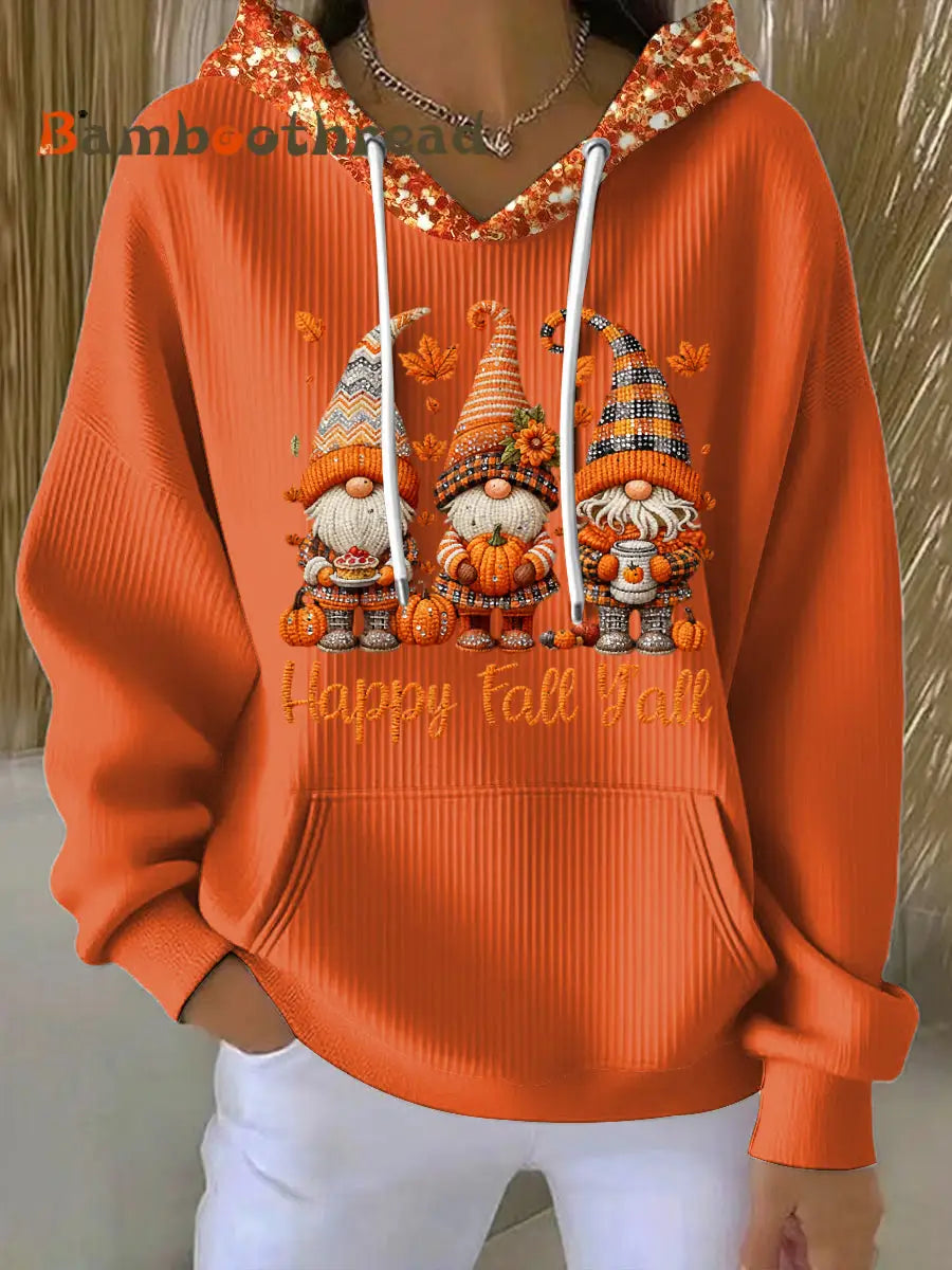 Women’s Thanksgiving Mini Pumpkin Casual Hoodie Multicolour / S
