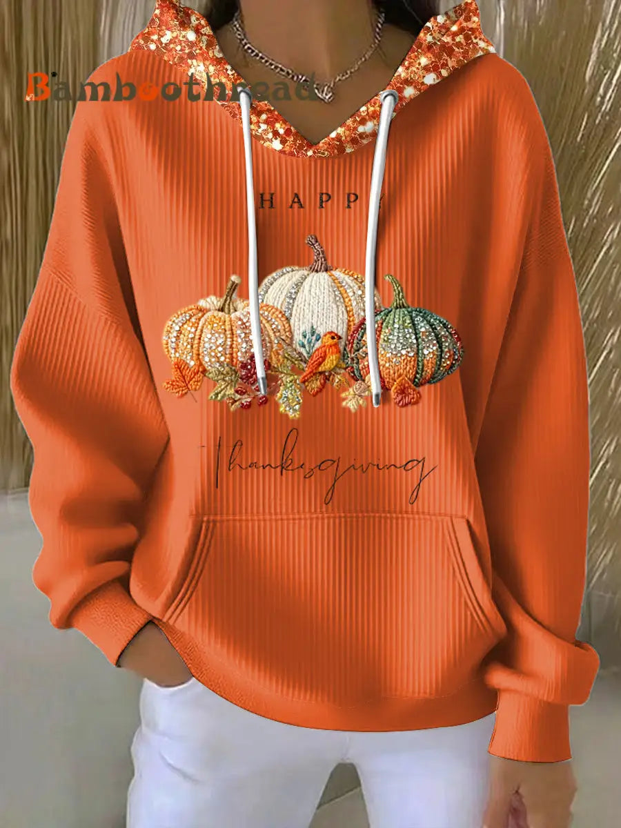 Women’s Thanksgiving Pumpkin Casual Hoodie Multicolour / S