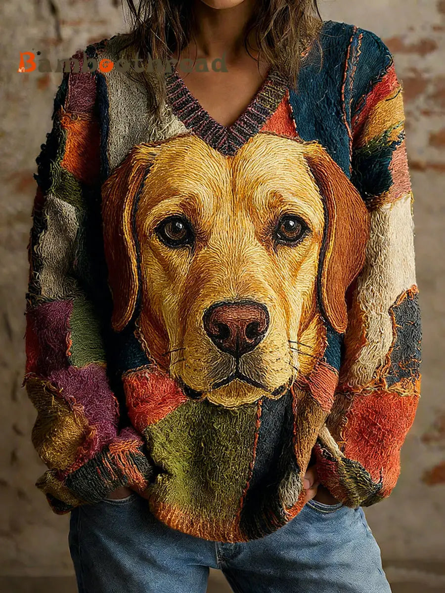 Women’s Vintage Animal Print Comfort Casual Sweater A / S